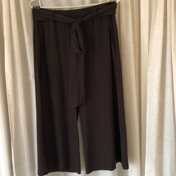 Theory Culottes in Chocolate Brown - Picture 1 of 5
